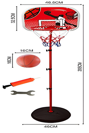 rexa Children’s Basketball Hoop Playset – 205 cm Adjustable Stand with Ball & Pump