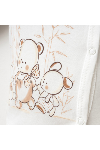 Gümüş Baby Kids Baby 3-Piece Set with Score Printed 100% Cotton Fabric