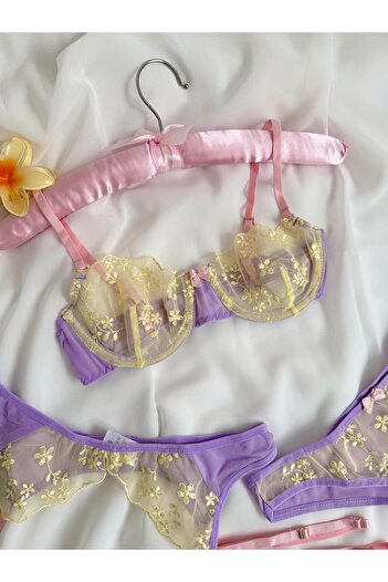 EDLİNGERİE Violet Garter Set