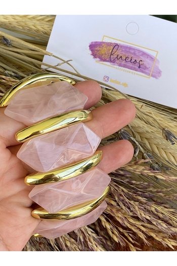 Lucios Thick Vip Bracelet with Natural Stone Look