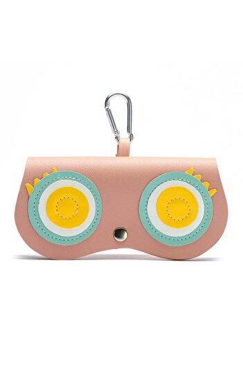 SKYDDAR INNOVATION Children's Glasses Case, eco-leather, animal design, SKDR ETFA - Beige