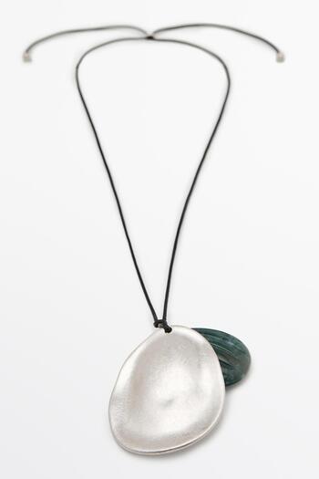 Massimo Dutti Oval metal parçalı kolye