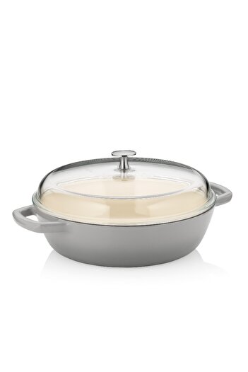 KELA Keck Lang CALIDO cast iron deep frying pan 28 cm 3.8 l grey
