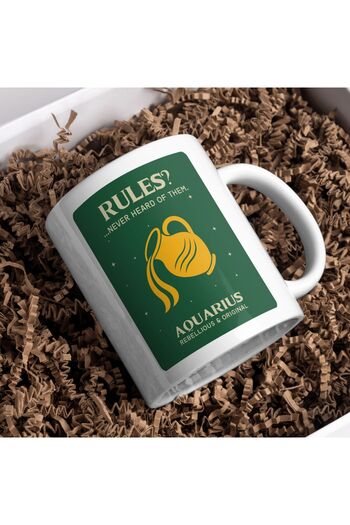 kuphane Aquarius Coffee Mug – Astrology Themed Gift for Original Spirits