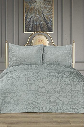 Çeyiz Diyarı Emila Fiber Filled Double 250X255 cm Bedspread Sage