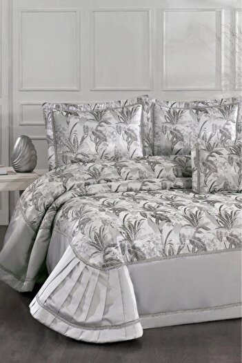 Çeyiz Diyarı Harris Fiber Filled Double 250X255 cm Bedspread Gray