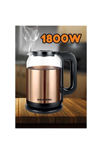 Hausberg Electric kettle HB-3622AU, 1800W, 2L, automatic shut-off, indicator light, Gold-Black