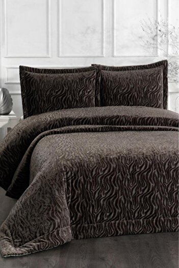 Çeyiz Diyarı Ruby Fiber Filled Double 250X255 cm Bedspread Anthracite