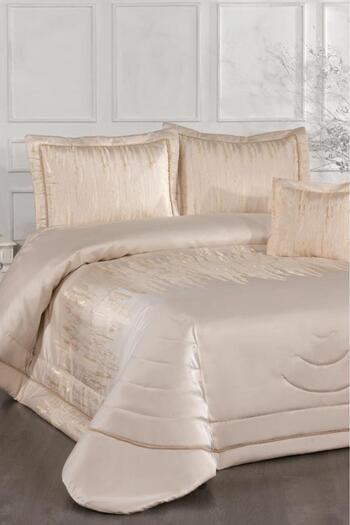 Çeyiz Diyarı Reyes Fiber Filled Double 250X255 cm Bedspread Cream