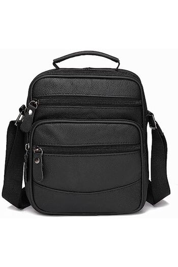 Generic iCozzier Men's Shoulder Bag Leather Messenger Bag Business Travel Crossbody Pack Satchel Casual Hand