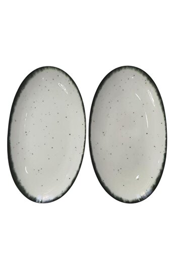 Güral Porselen Ellipse 2 Piece 25 cm Kayak Plate Black