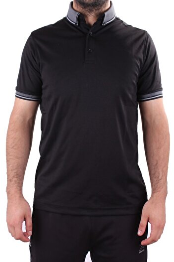 Twister Jeans Twister 2305 Black Casual Short Sleeve Regular Cut Cotton Polo Neck Men's T-Shirt