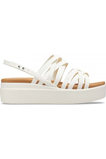 Crocs brooklyn strappy low wedge sandals - oyster