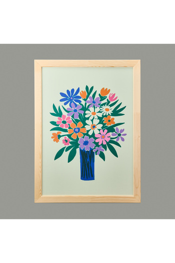 Evidea Deco Granny Summer Framed Painting - Blue - 50X70 cm