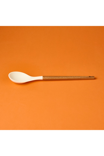 AROW Wooden Handle Silicone Spoon - Cream / Brown