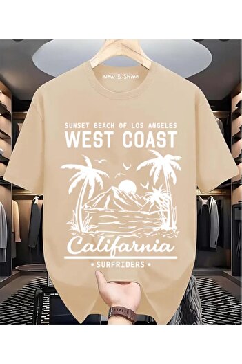 New Shine In Cart 6 and Above Purchases Get 1 T-Shirt Gift - West Coast Printed Large Size Oversize T-Shirt