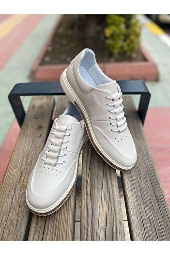 Libero 1047 25Ya Men's Genuine Leather Lightweight Casual Shoes Off White