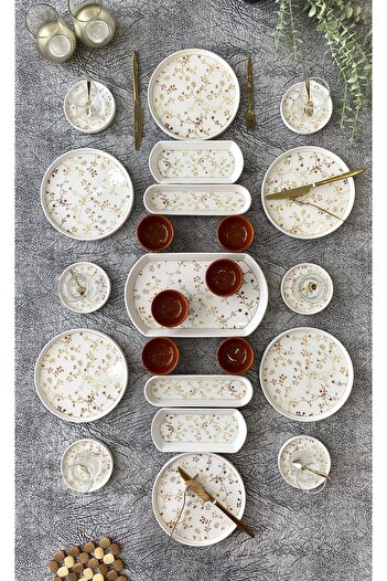 Borser Gold Eliz 23 Piece Breakfast Set for 6 People