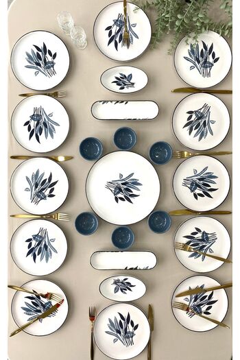 Borser Başak Gray - 23 Piece Breakfast Set for 12 People