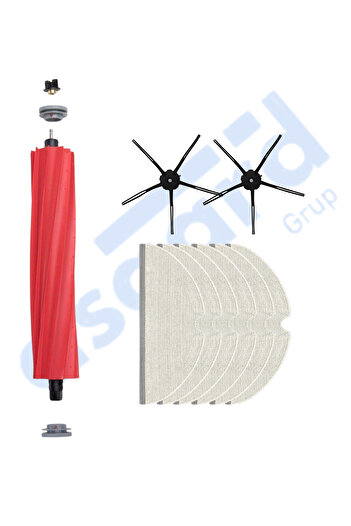 Asgard Grup Roborock Q7, Q7+, Q7 Max, Q7 Max+ Compatible 1 Main Brush 2 Side Brushes 6 Mops