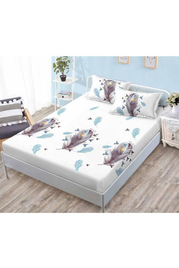 OEM Bed cover with elastic and 2 pillowcases, finet fabric, 2-person bed, 180x200cm