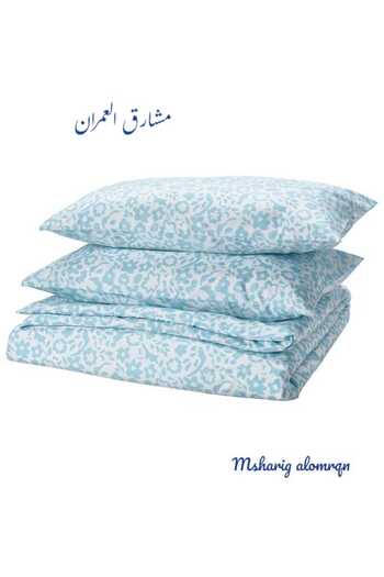 IKEA Duvet cover and 2 pillowcases, white/blue, 240x220/50x80 cm