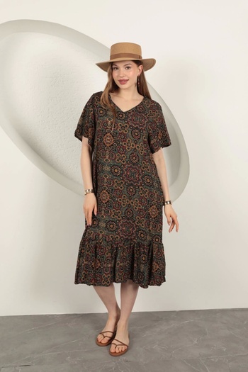 devrialemshoes Viscose fabric ethnic dress-green