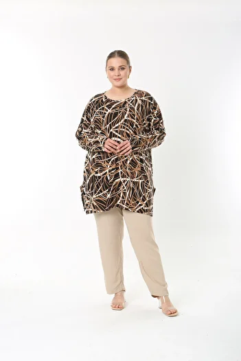 XL Modam Women's Summer Long Sleeve Plus Size Tunic