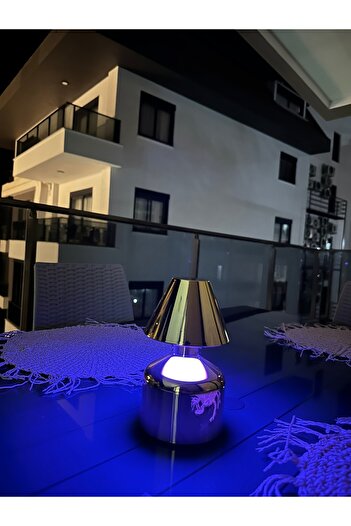 ELİTLED Dekoratif Mini Şarjlı Çok Işıklı LED Masa Lambası, Gold