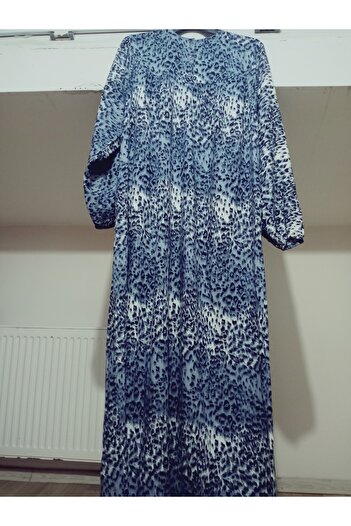 hoaryage Robadan Rochie de mamă cu mânecă lungă, 100% viscoză, cu flori de presiune, rochie de rugăciune
