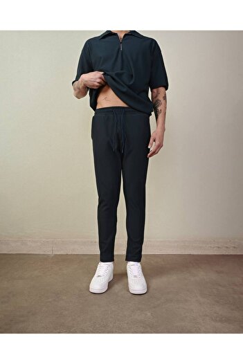 MARRAKECH Men's Zipper Leg Detailed Ribbed Jogger