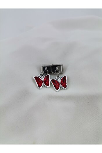 Hobimos 1 Piece Italian Steel Bracelet Charm with Dangle - Italian Steel Bracelet Charm