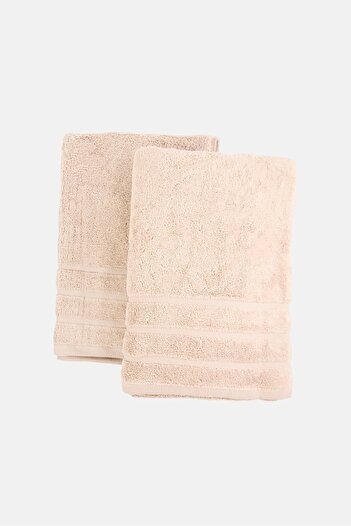 Kathy Ireland 2 Pieces Bath Towel Set, Warm Beige