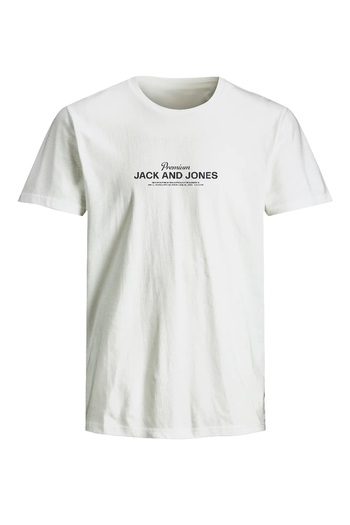 Jack & Jones J&J T-Shirt Men Logo Printed Tee Shirt White Premium