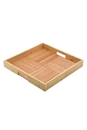 Generic Bien Servi High Quality Square Shaped Bamboo Serving Tray Brown G18-X202
