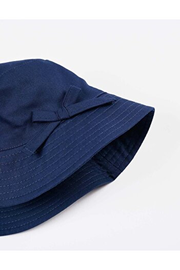 Ziddy Twill Hat with Decorative Bow for Girls, Dark Blue