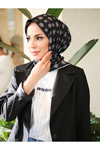 efdal şal eşarp Monogram Pattern Twill Scarf