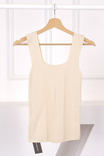 İmajButik Beige Square Neck Blouse