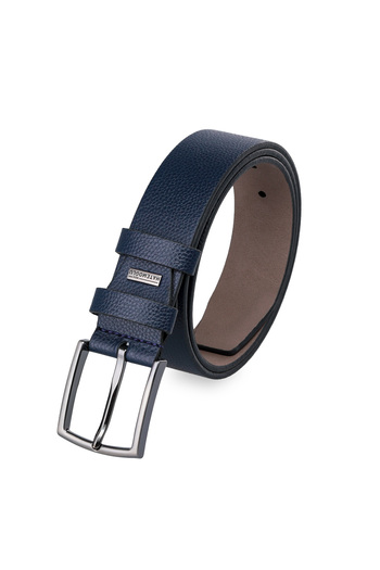 Hatemoğlu Navy Blue Men's Leather Sports Belt