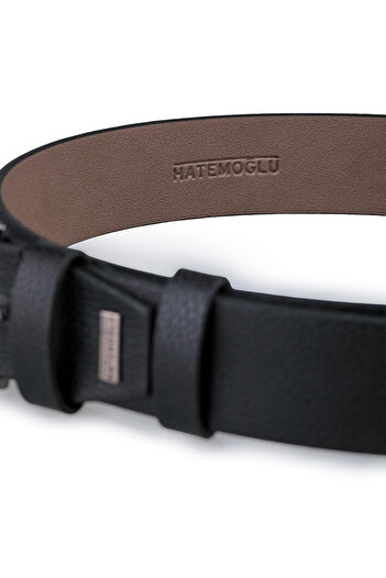 Hatemoğlu Black Men's Leather Sports Belt