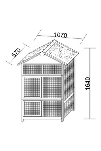 Buntz Wooden aviary for parrots, BUNTZ, double doors with lock, metal mesh, 108 x 57 x 164 cm