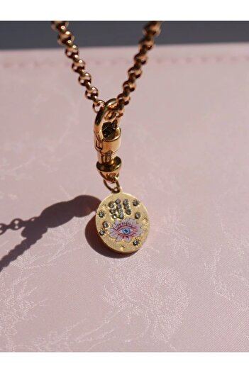 Reorah Collection Vintage Luna Eye Steel Necklace