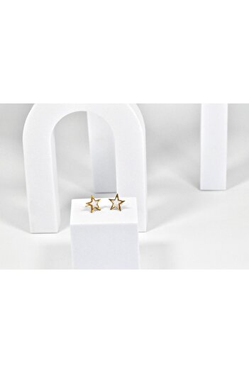 NARRU NARRU earrings, handmade, star-shaped, white, Erica 08