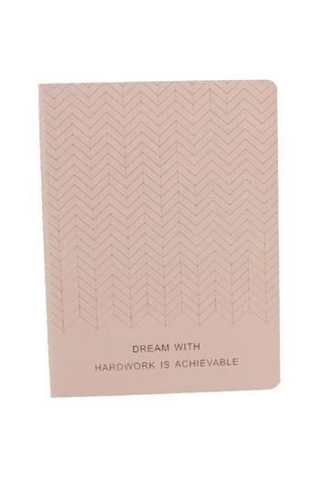 Roco “Dream With Hardwork is Achievable” Lined Notebook B5 - 62 Sheets Peach