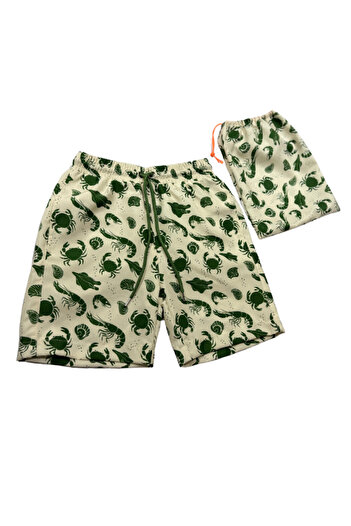Benittokids Printed Boy's Swim Shorts with Bag Gift 7031