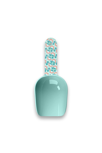 Tarhong Flower Fields Pet Scoop, One Cups, Aqua, 8.5"L, 21 cm