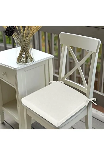 HomeBerry 6-Piece Linen Lace Chair Cushion Optical White 40 X 40 cm