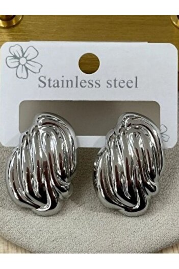 Eyelashes Silver Vintage Geometric Steel Earrings