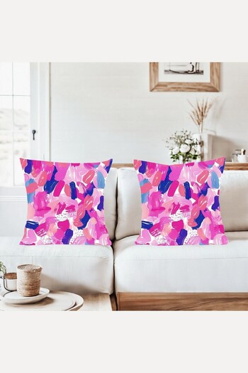 on the clouds Watercolor Pink Combination Hidden Zipper Throw Pillow Cover Sofa Pillow Case Set(2Pcs)
