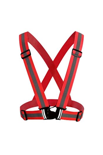 huitich High-Visibility Reflective Safety Belt, Safety Waist Belt, and Safety Jacket Red